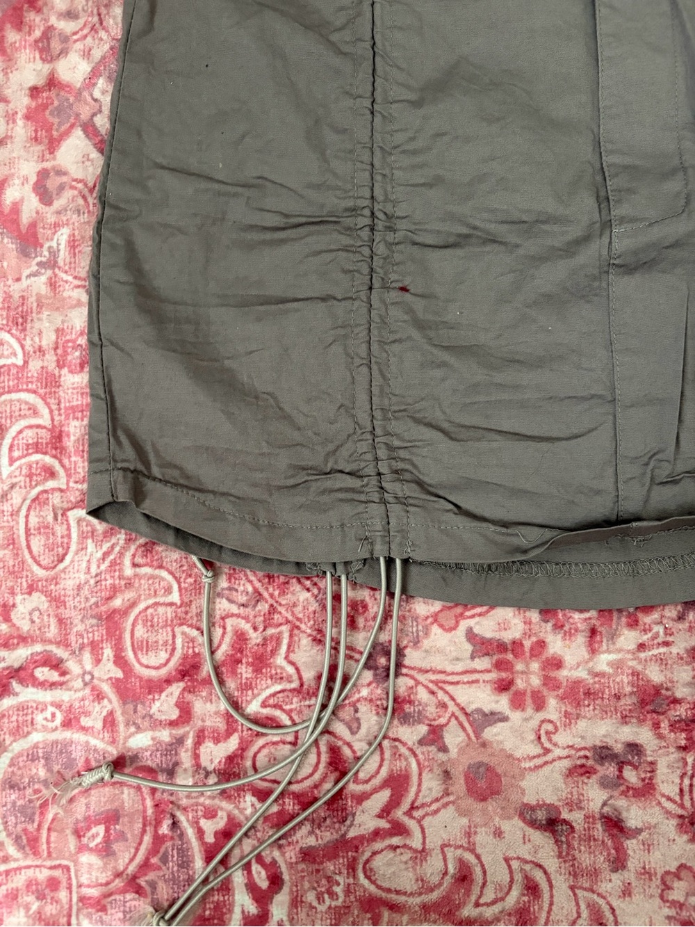 Women’s Gray Drawstring Mini Shorts - Picture 2 of 4